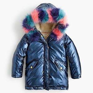 New Crewcuts Girls' Metallic Fishtail Parka